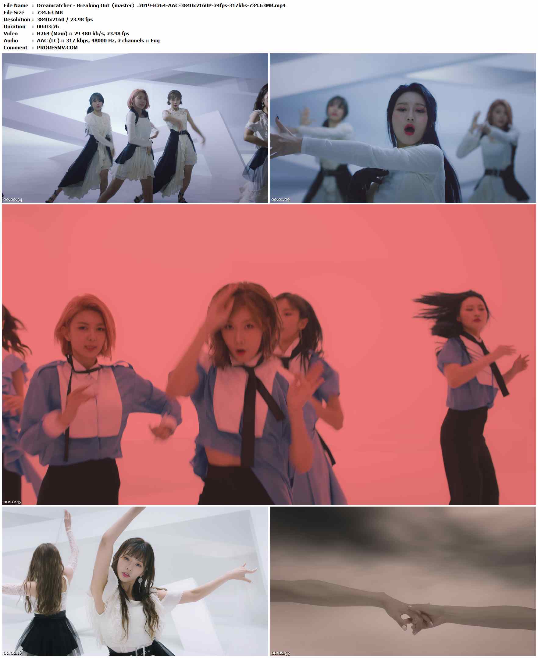 Dreamcatcher - Breaking Out（master）.2019-H264-AAC-3840x2160P-24fps-317kbs-734.63MB官方MV_高清MV